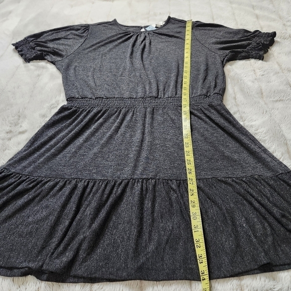 Jersey Dress Mini dress Scoop neck short sleeves Black Size XLp LOFT NWT - Picture 10 of 15